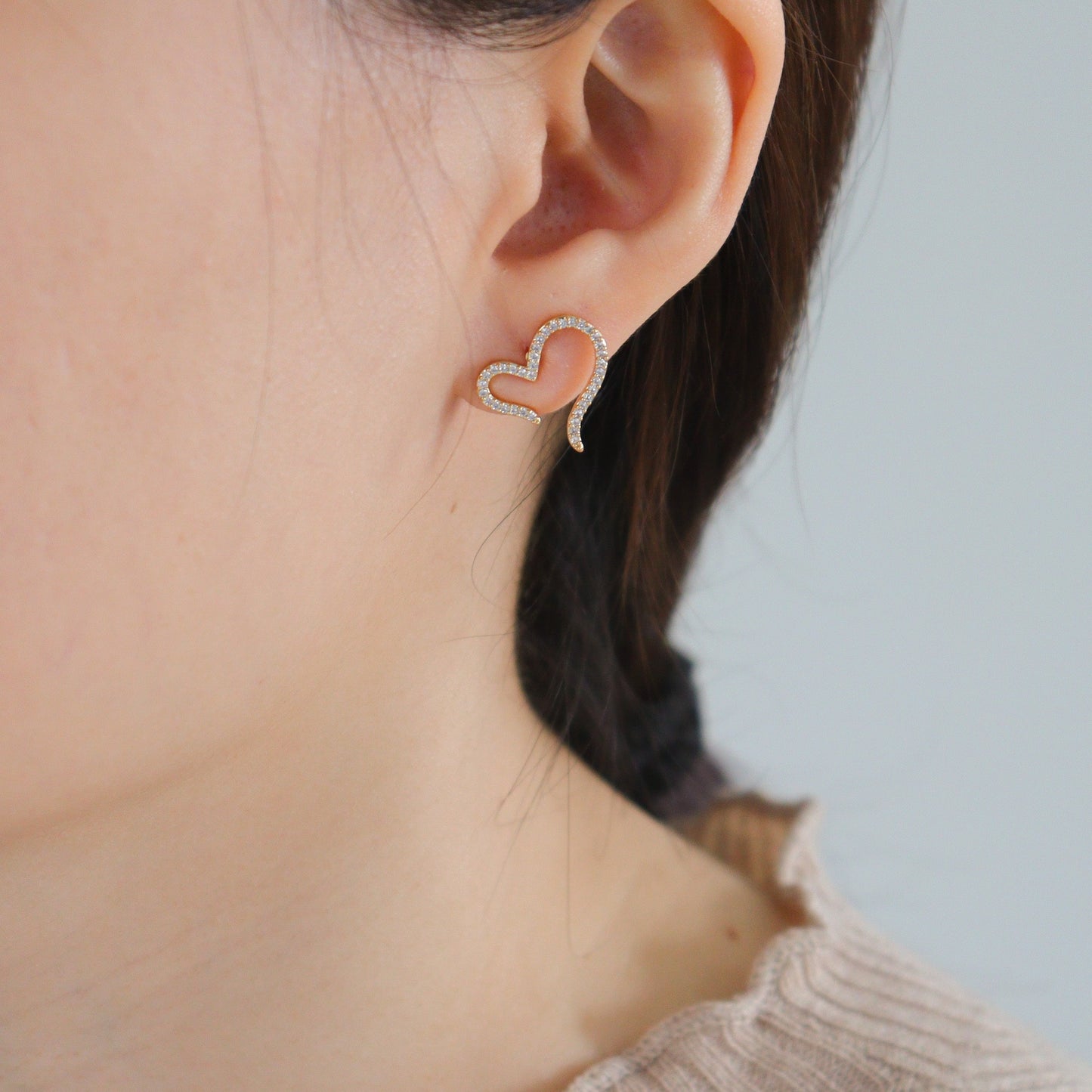 Big Heart Cubic Earrings