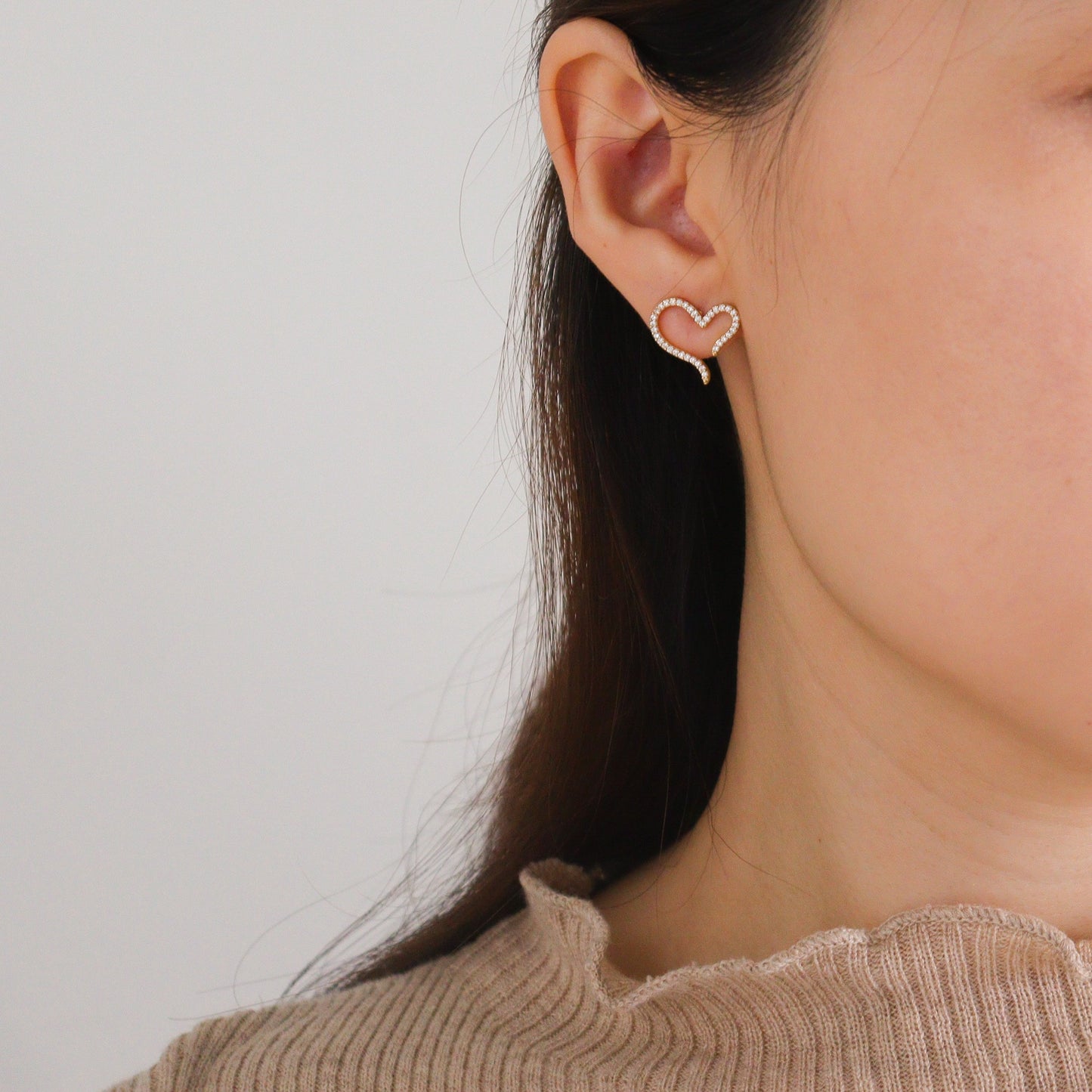 Big Heart Cubic Earrings