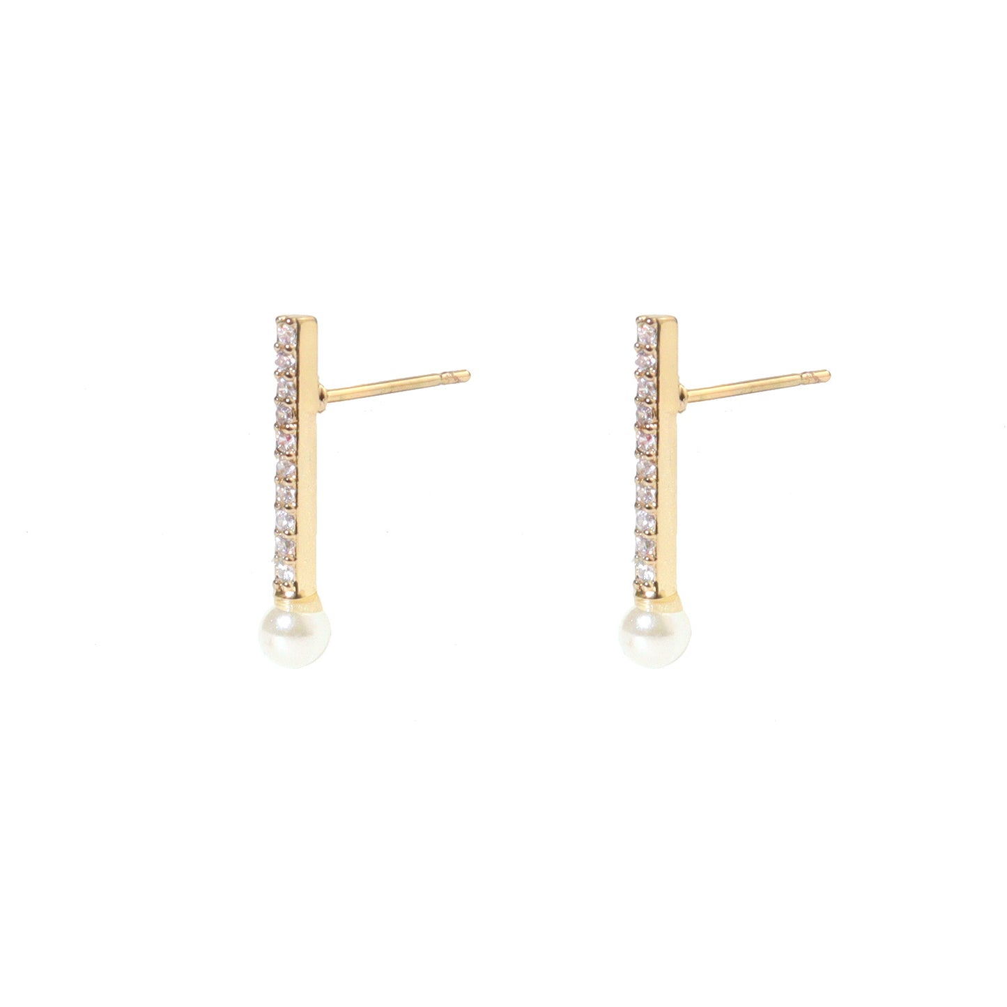 Drop Pearl Cubic Earrings