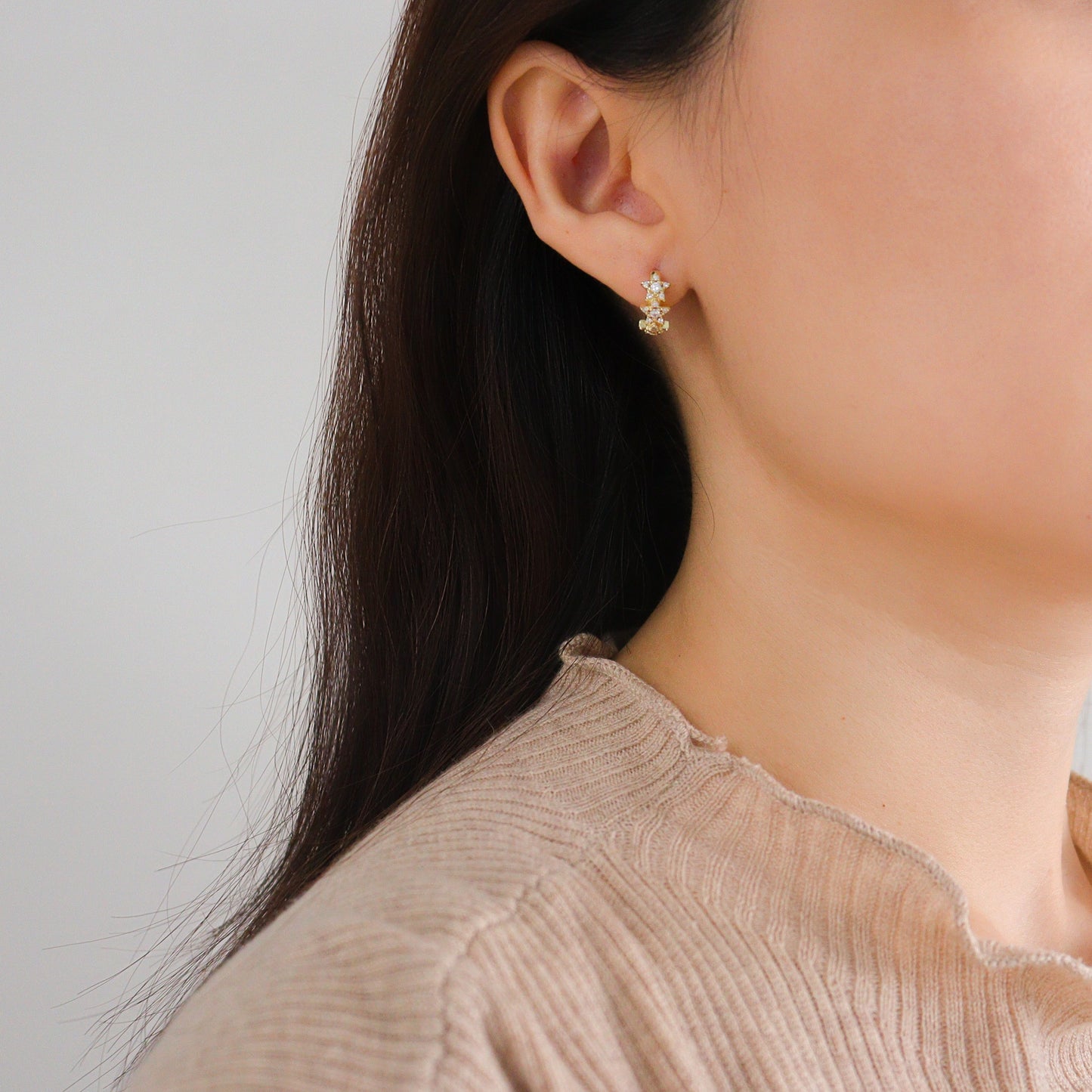 Cosmo Cubic Huggies Earrings