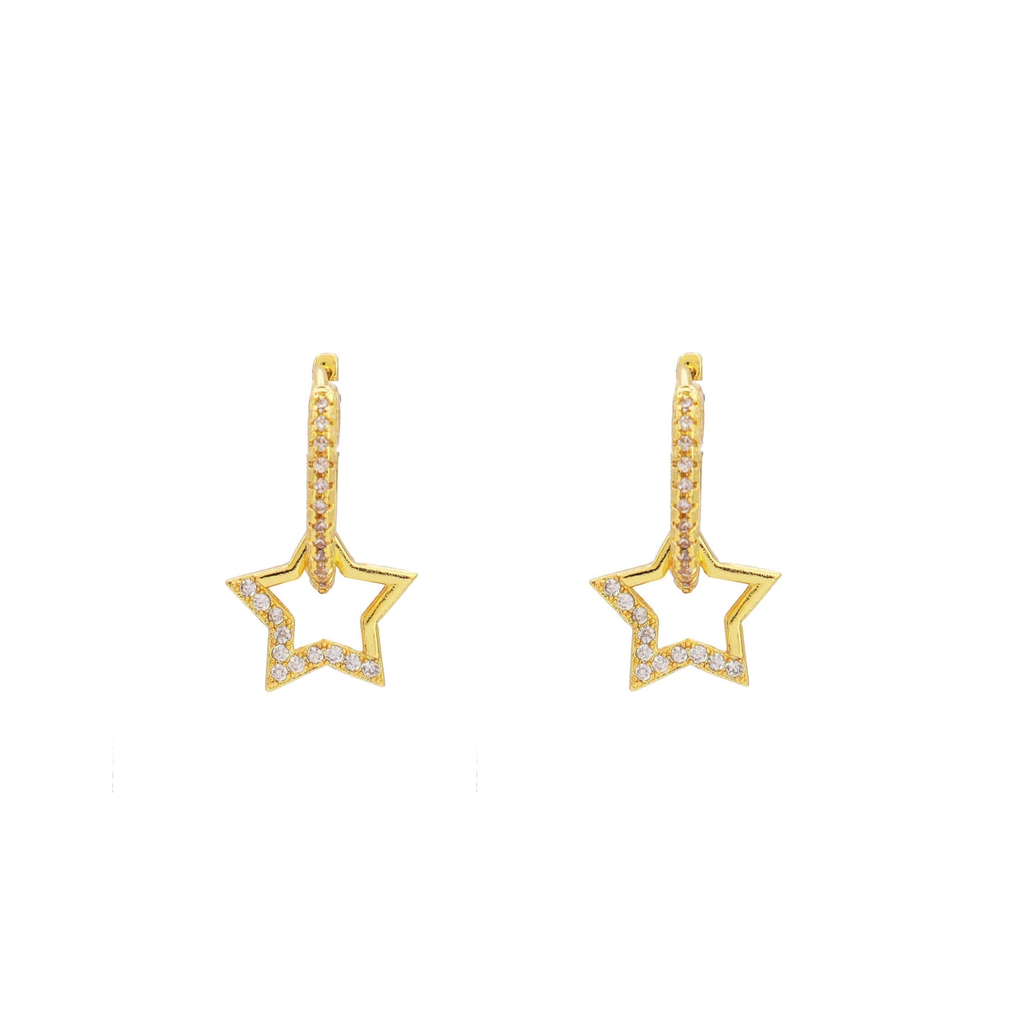 Atlas Star Cubic Huggies Earrings