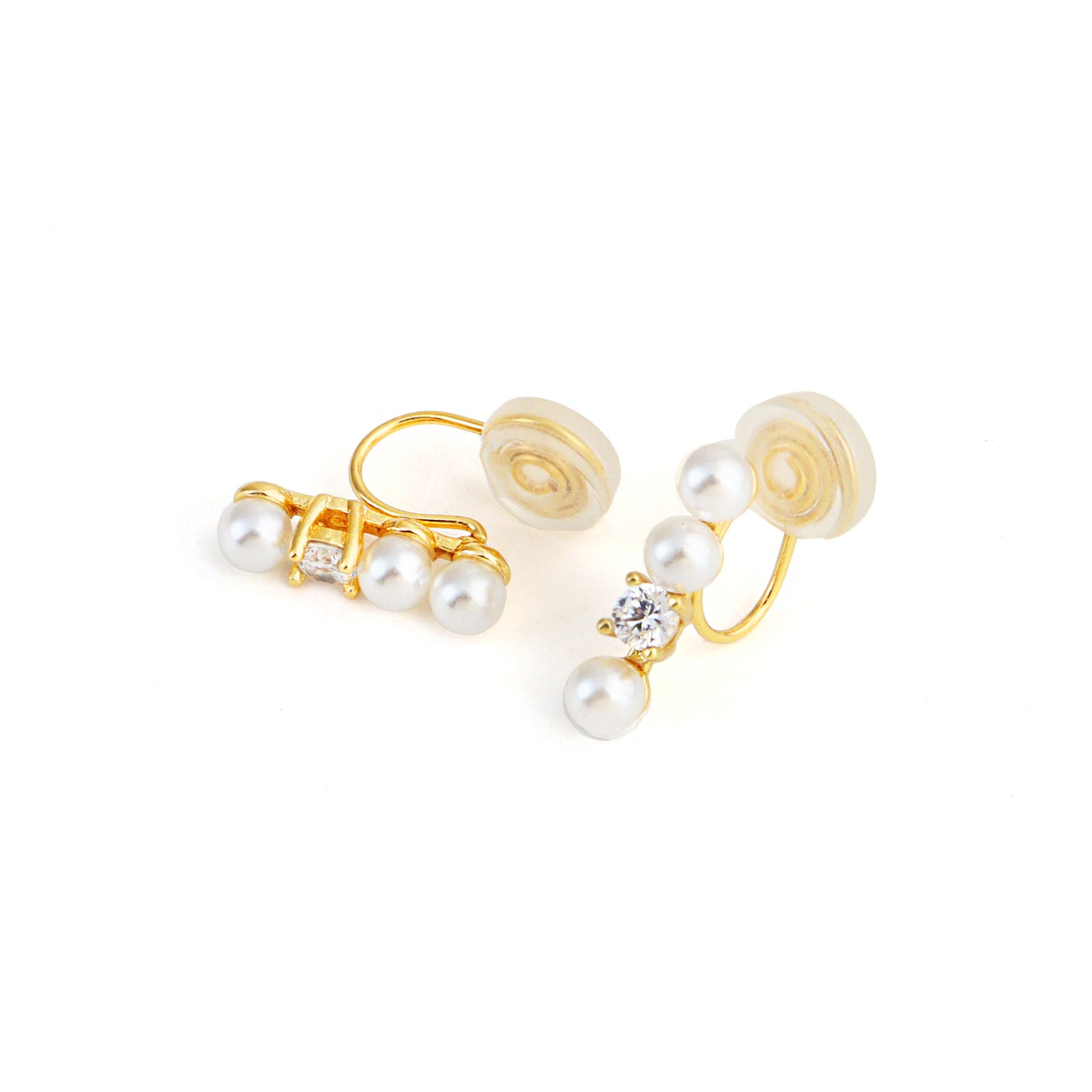 Bar of Pearls Clip On Earrings
