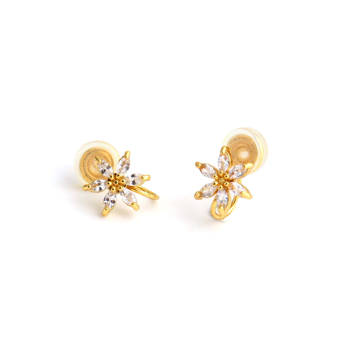 White Slender Clip On Earrings
