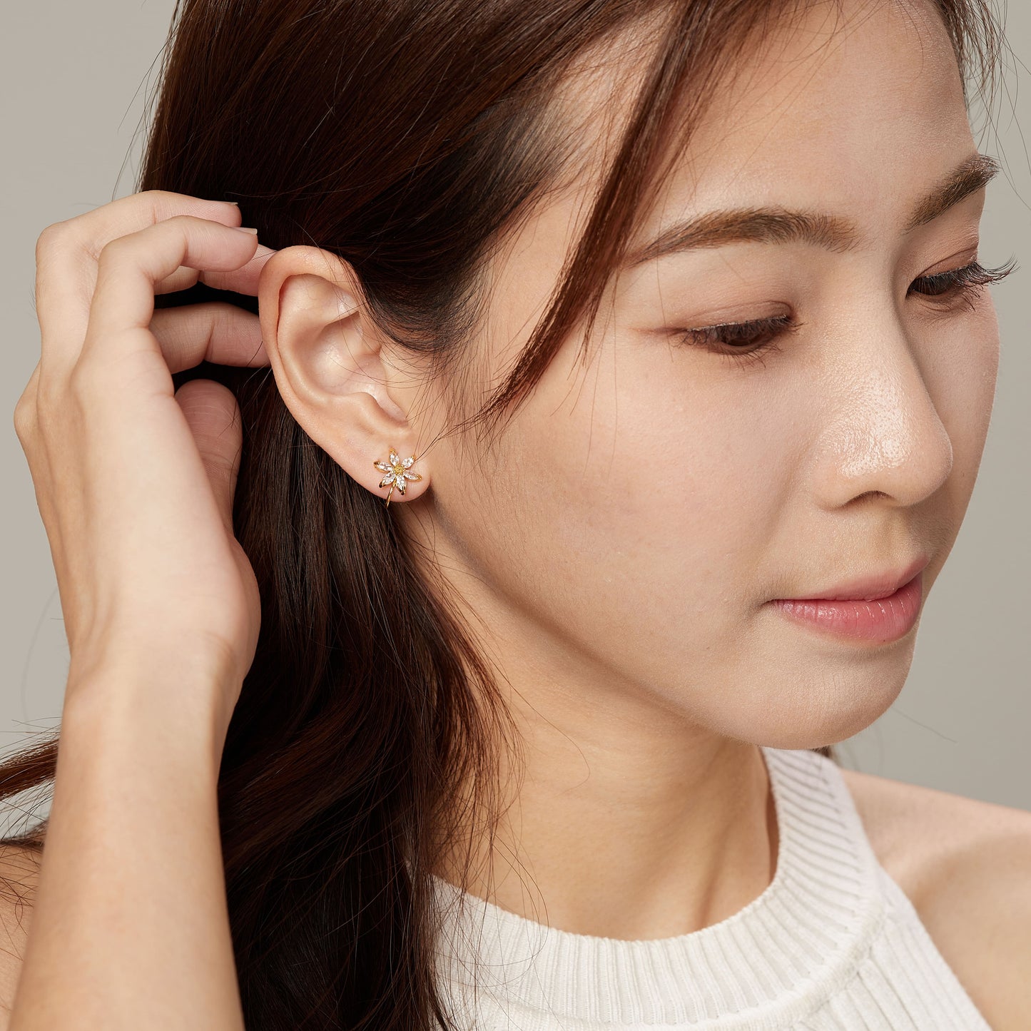 White Slender Clip On Earrings
