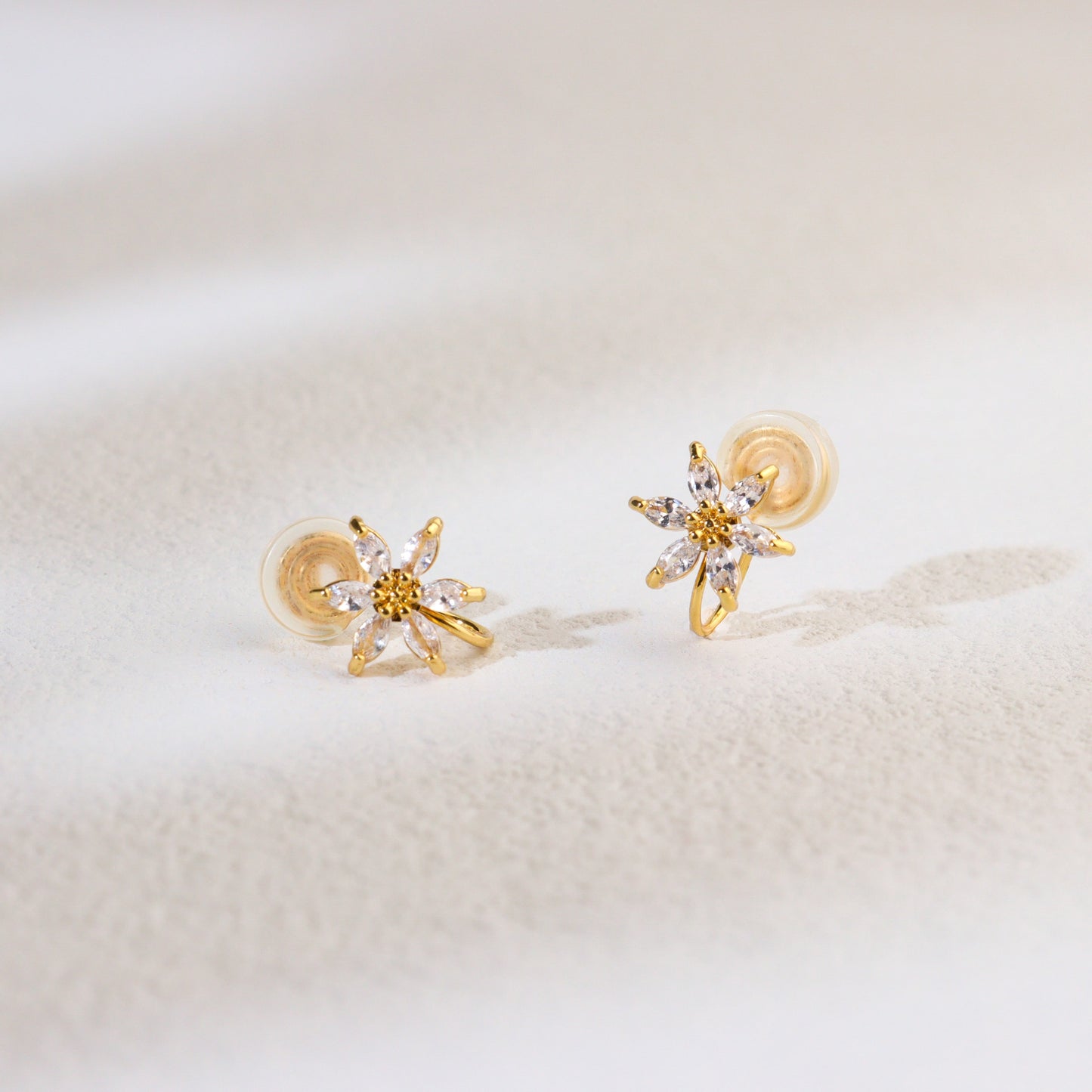 White Slender Clip On Earrings