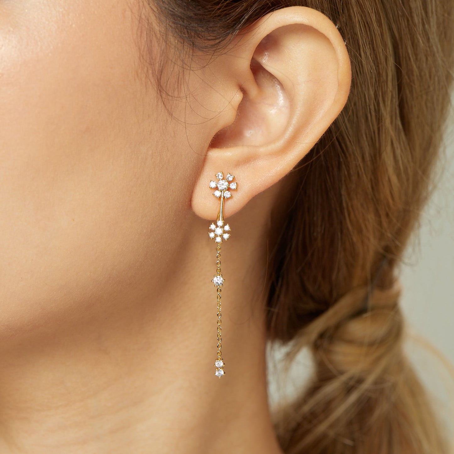 Amarylli Cubic Drop Clip On Earrings