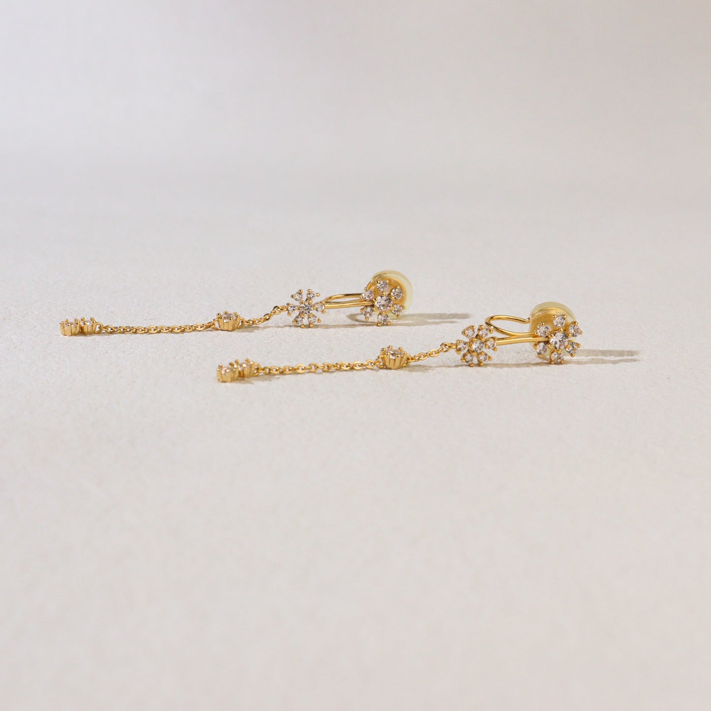 Amarylli Cubic Drop Clip On Earrings