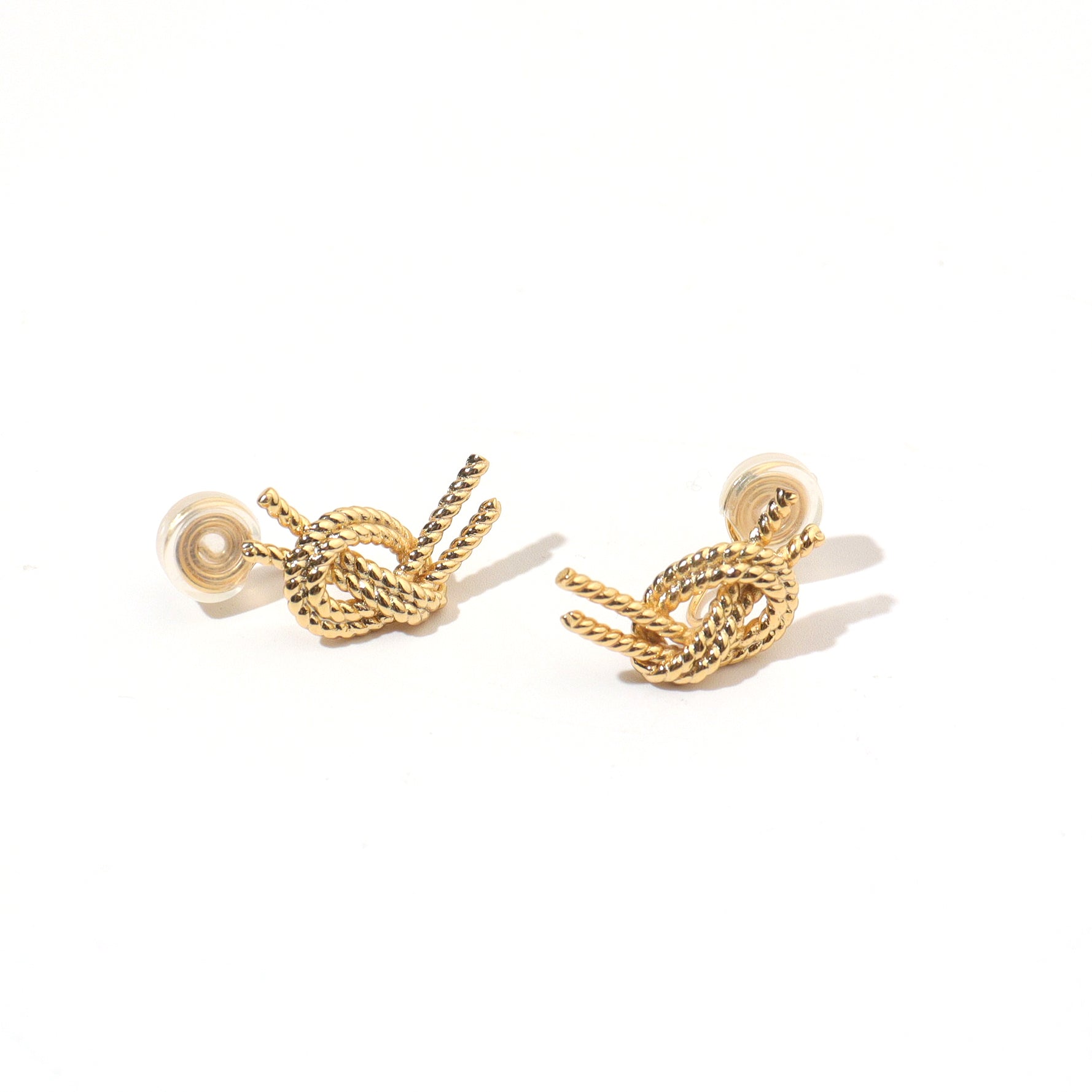 Sailor's Knot Gold Clip On Earrings