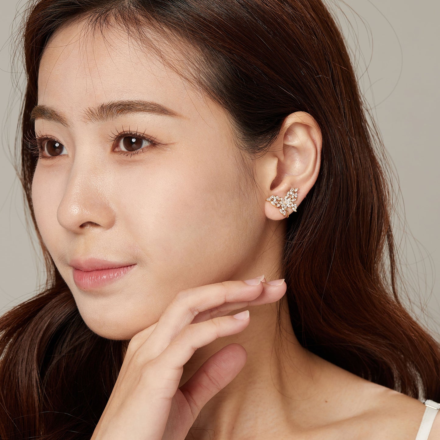 Papillon Gold Clip On Earrings