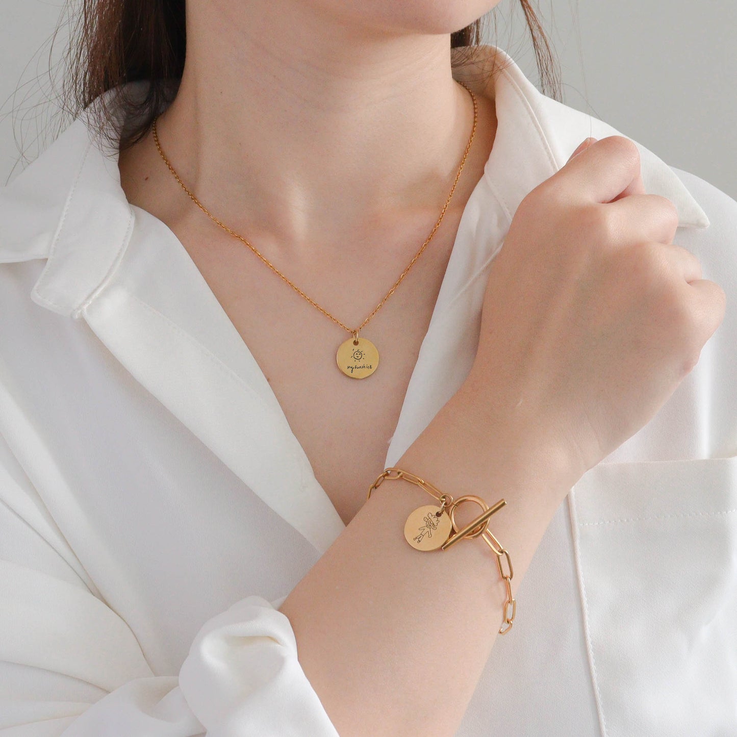 Engrave Your Round Charm Bracelet