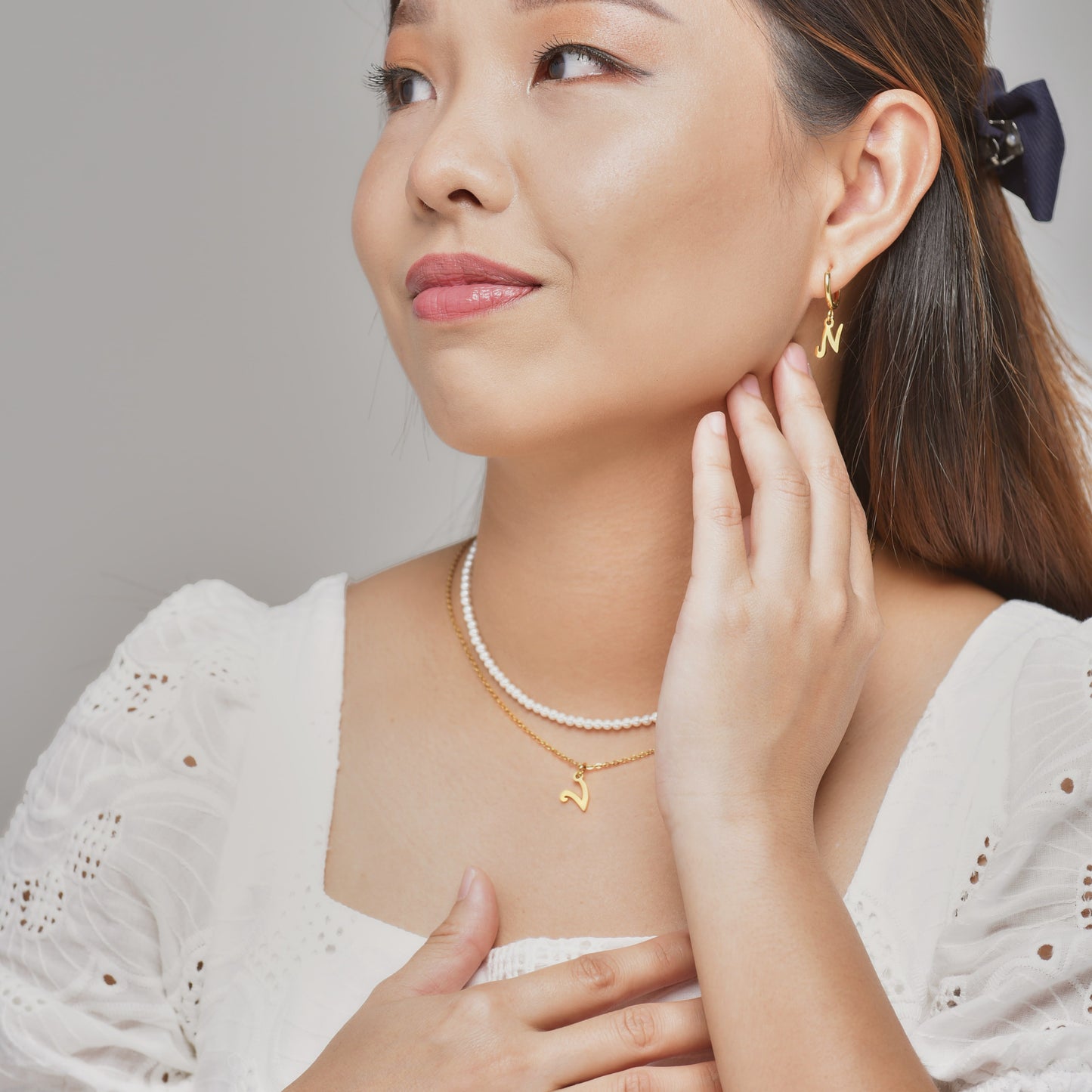 Just for You Initial Pear Layered Necklace