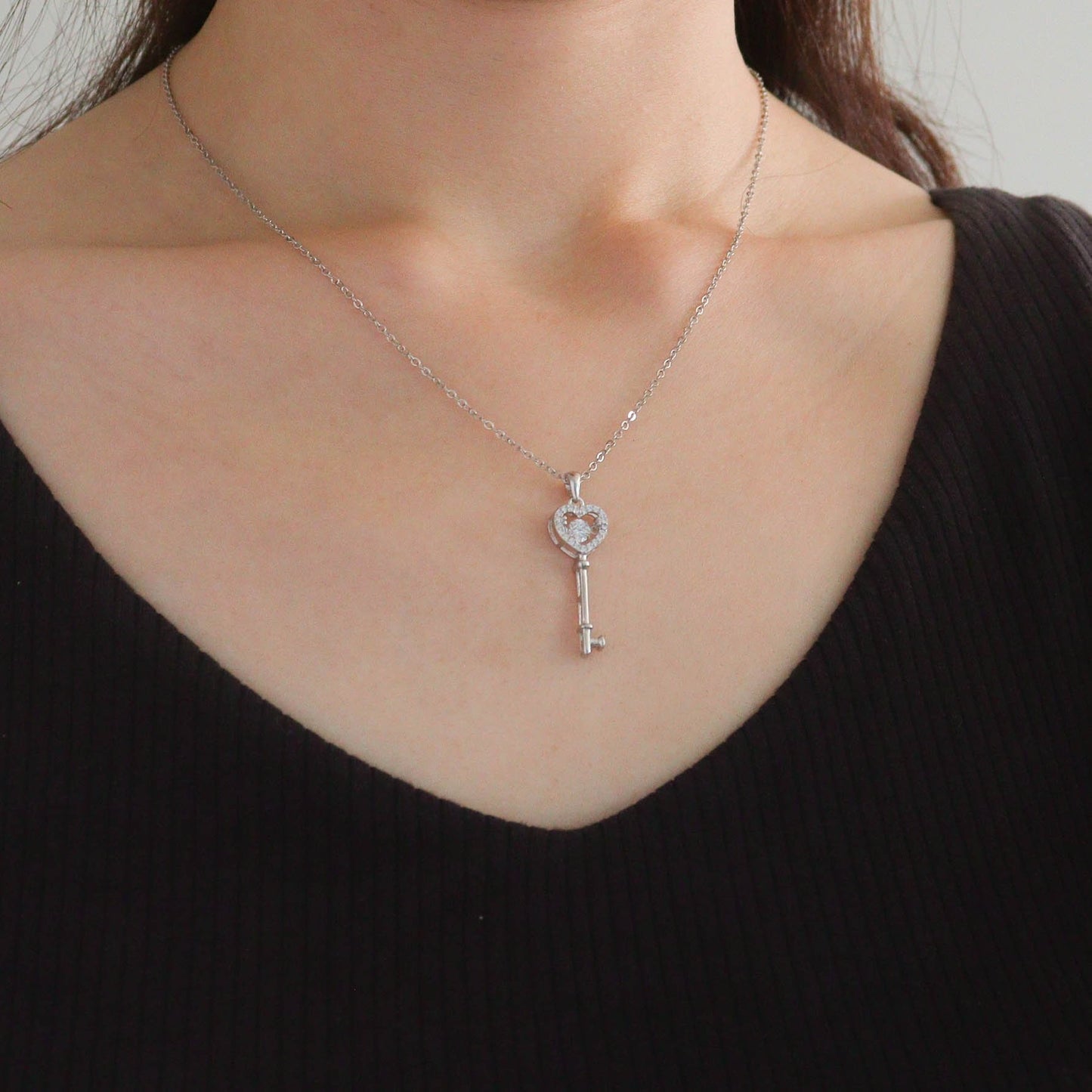 Key to Heart Dancing Silver 925 Necklace