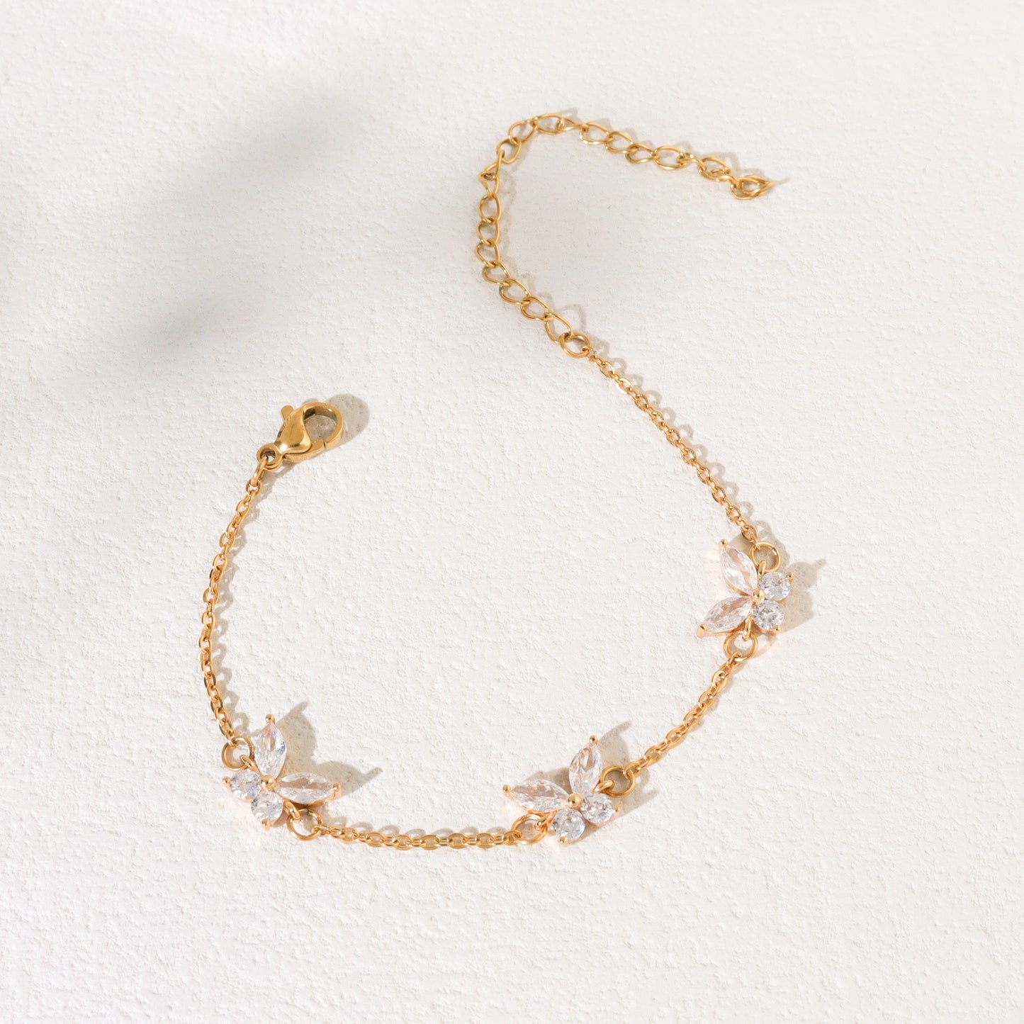 Cubic Butterfly Gold Bracelet