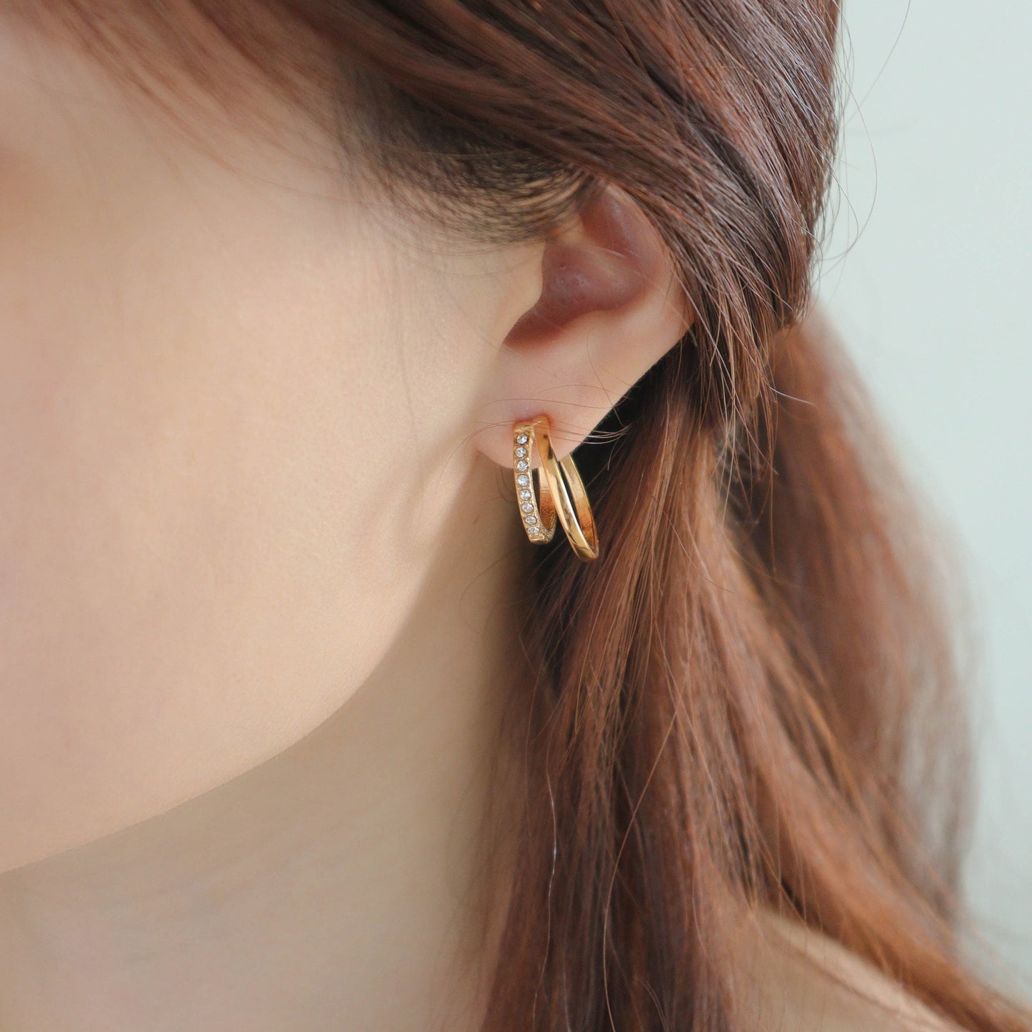 Double Hollow C-Earrings