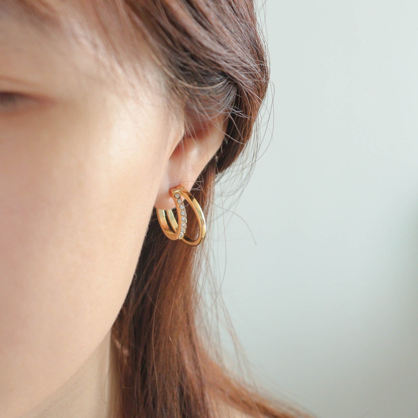 Double Hollow C-Earrings