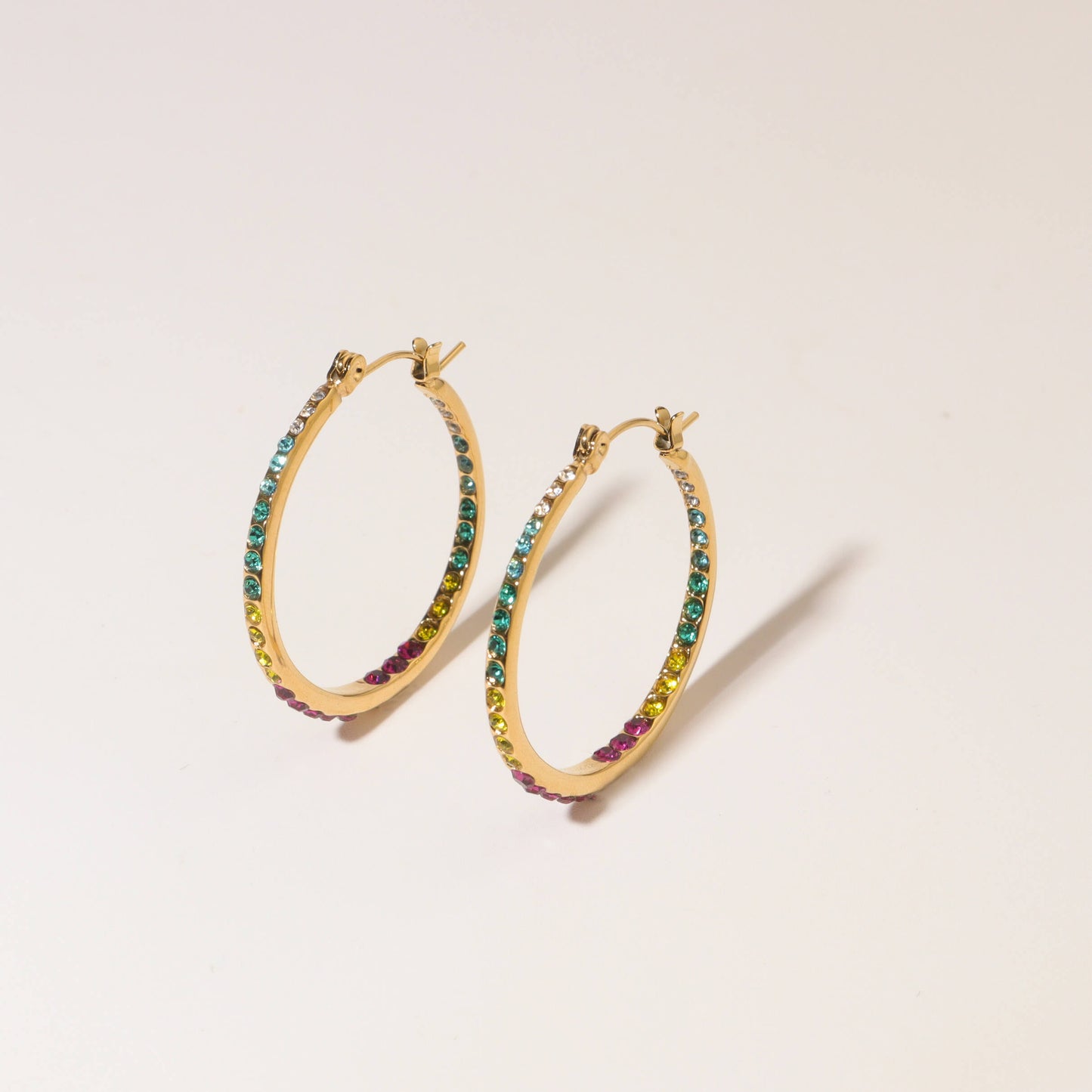 Multicolor Medium Hoop Earrings
