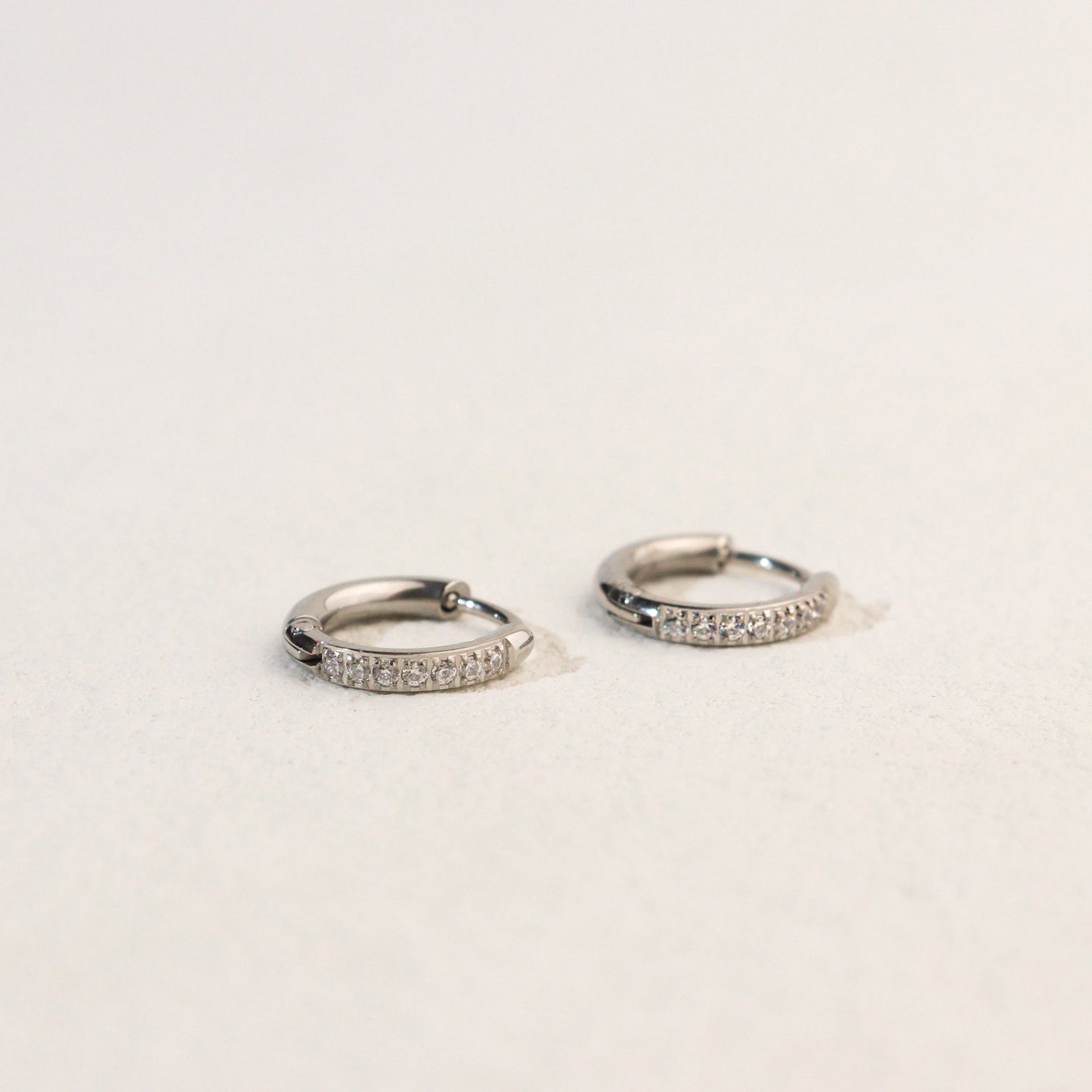 Mini Glimmer Silver Hoop Earrings