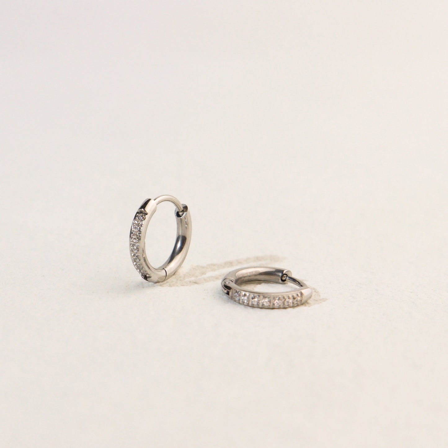 Mini Glimmer Silver Hoop Earrings