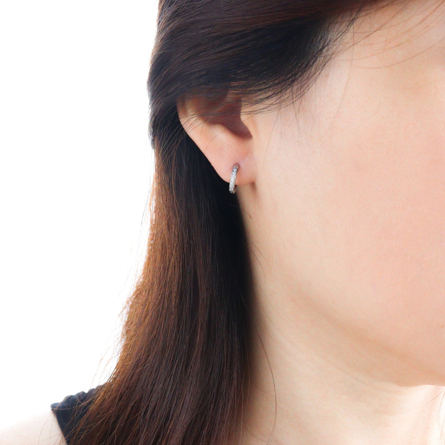 Mini Glimmer Silver Hoop Earrings