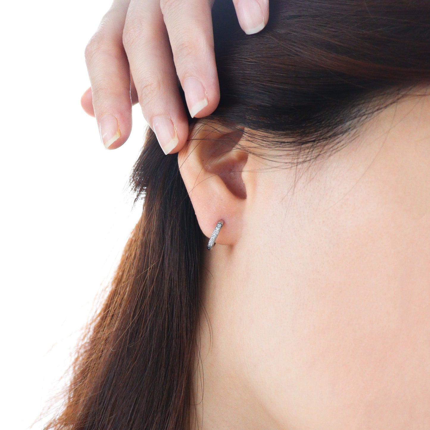 Mini Glimmer Silver Hoop Earrings
