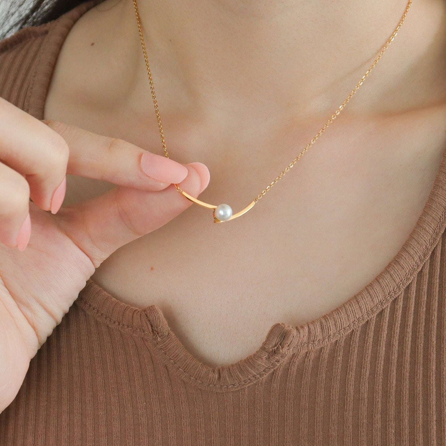 Gulf of Pearl Gold Necklace