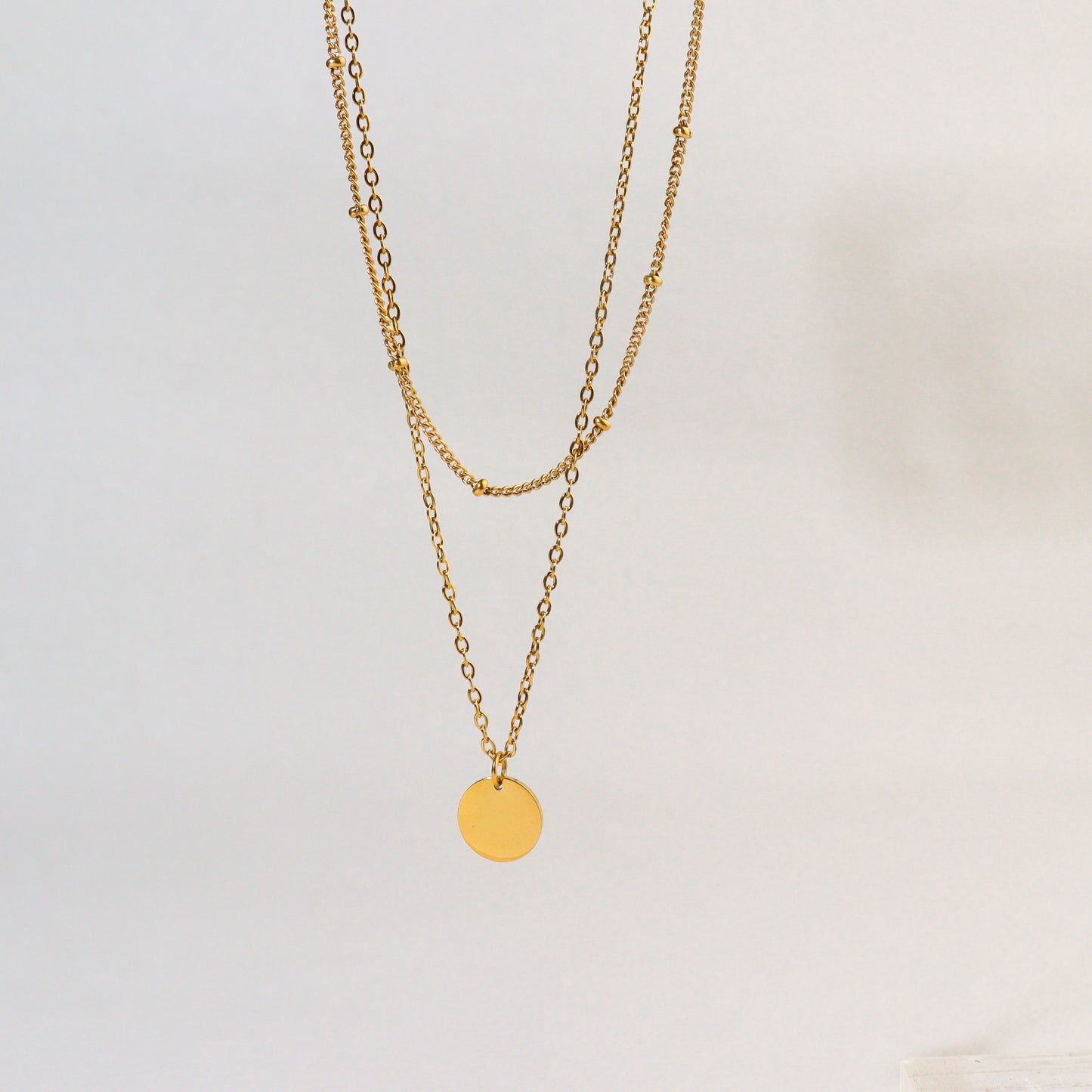 Round Disc Layered Necklace