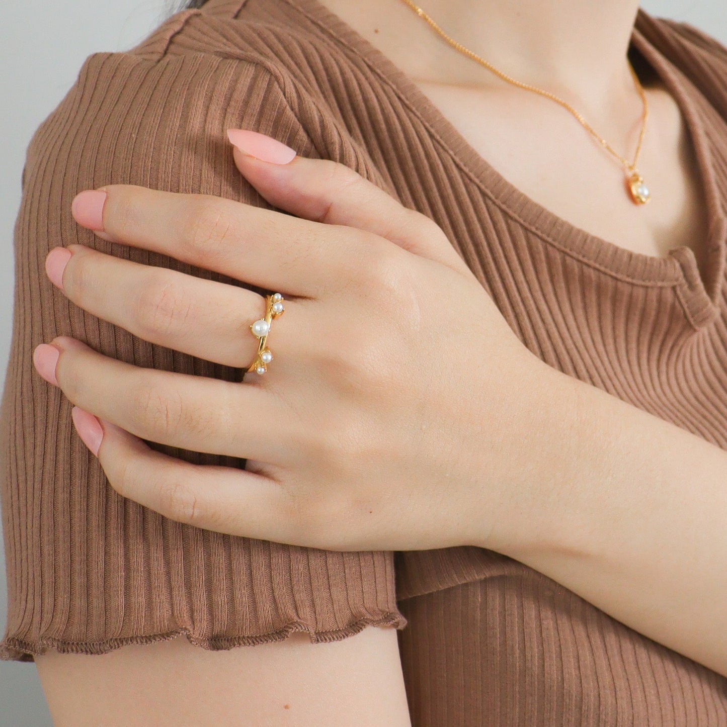Pearl Fortress Gold Ring