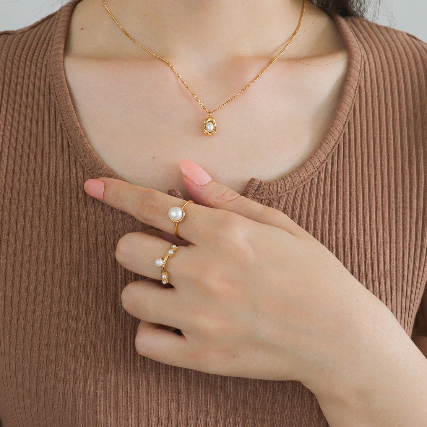 Pearl Fortress Gold Ring