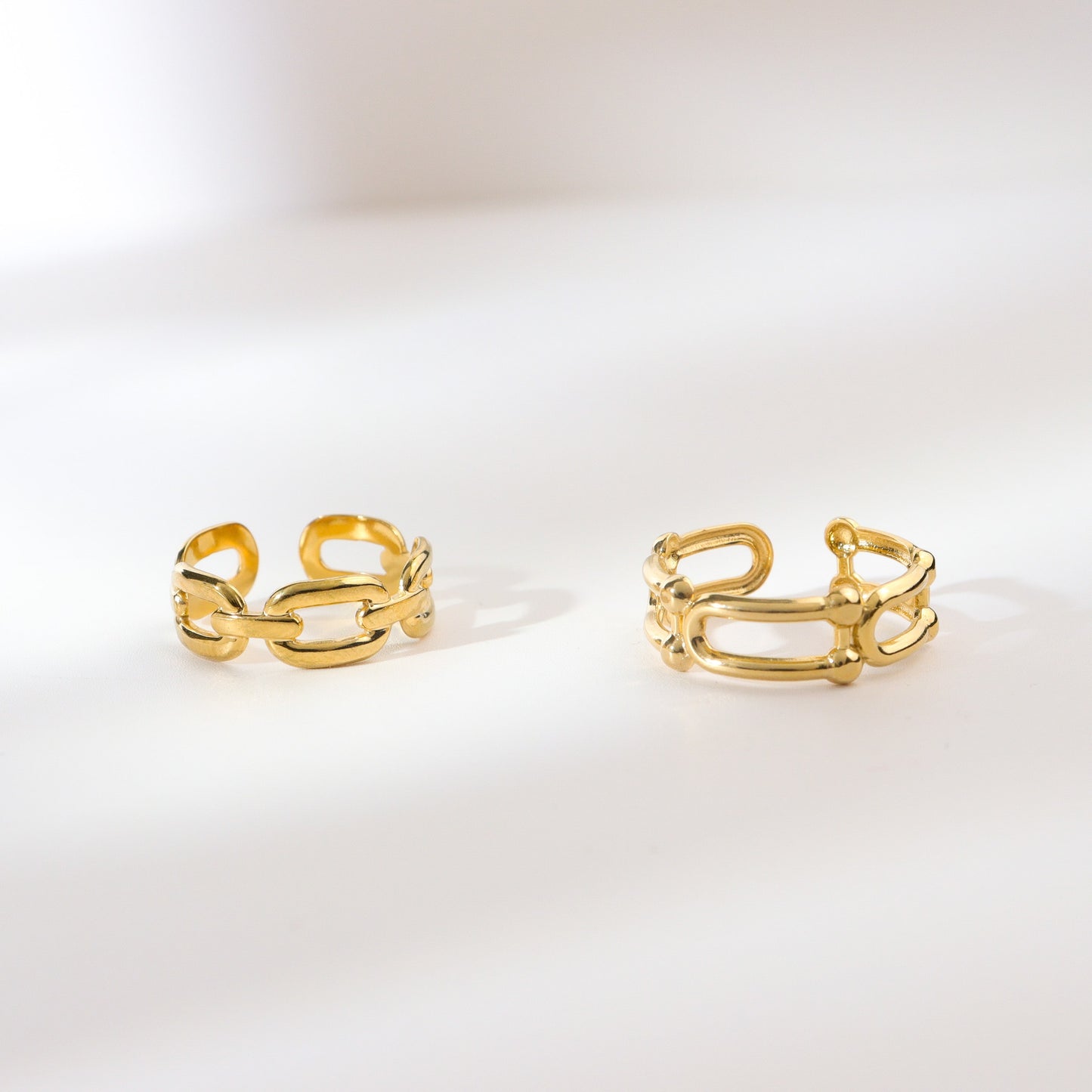 U-Chain Linked Gold Rings