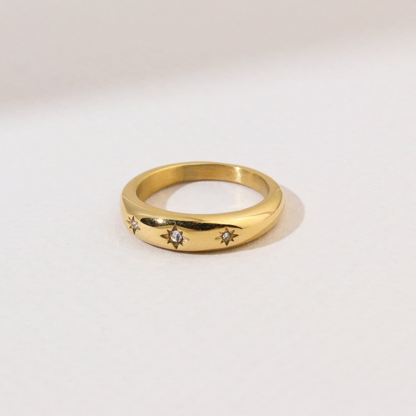Stellar Starburst Gold Ring