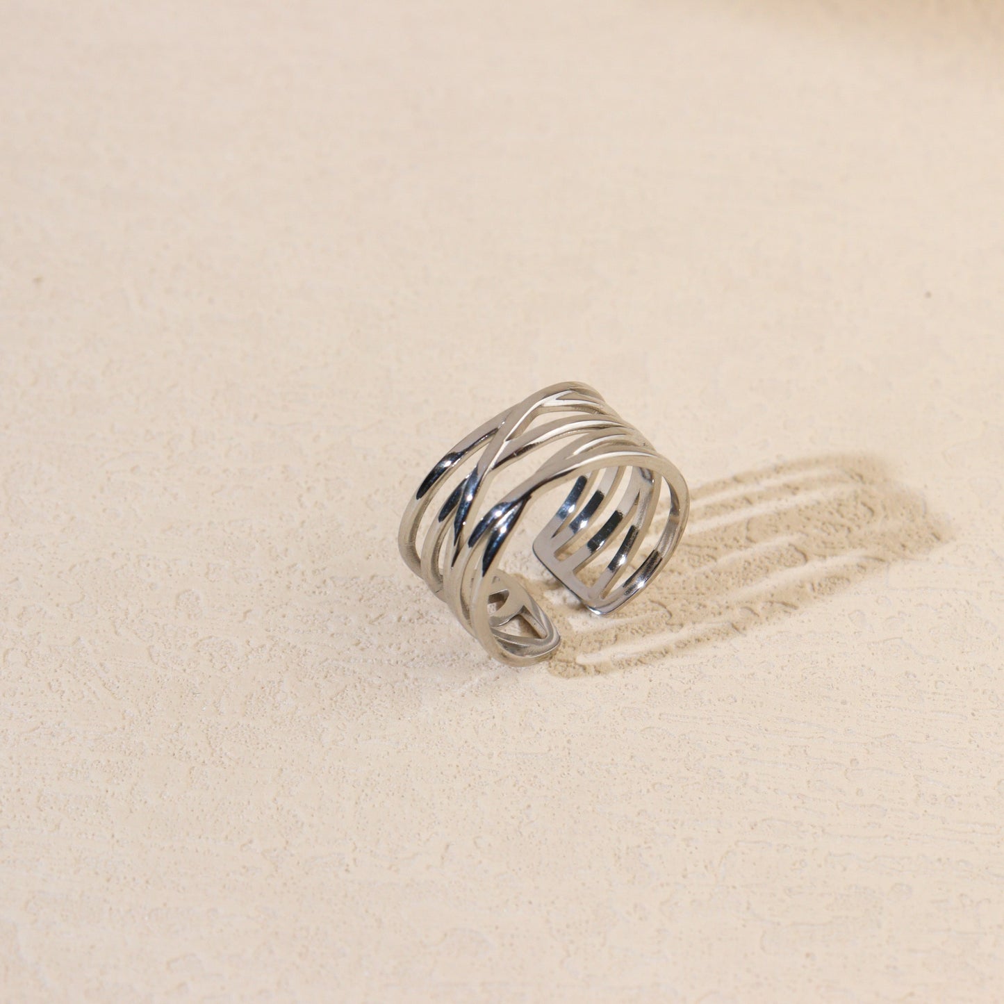 Abby Band Silver Ring