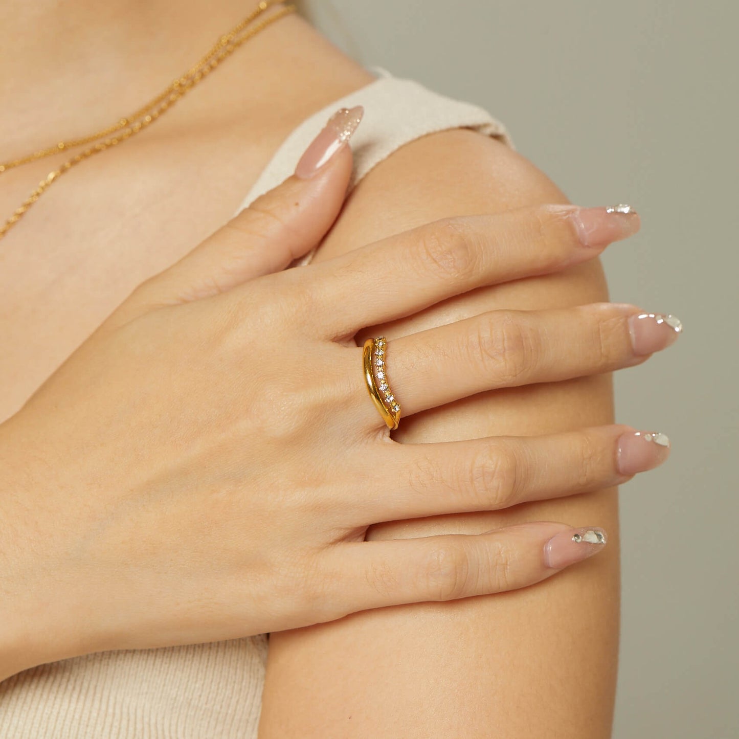 Natalie Cubic Gold Ring