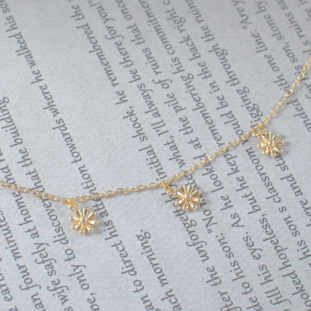 Infinite Sunflower Gold Choker Necklace