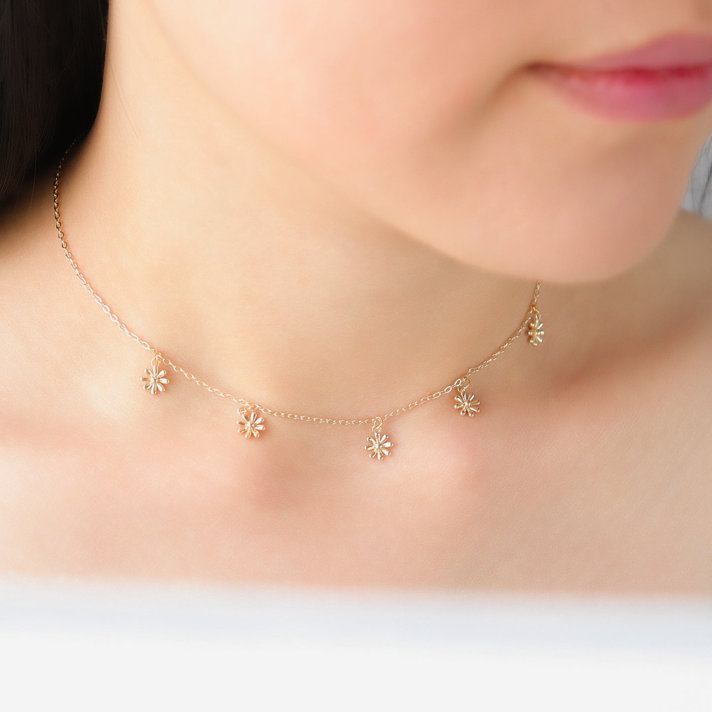 Infinite Sunflower Gold Choker Necklace