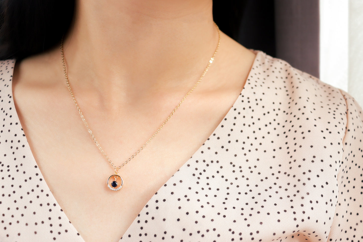 Petite Blue Gold Necklace