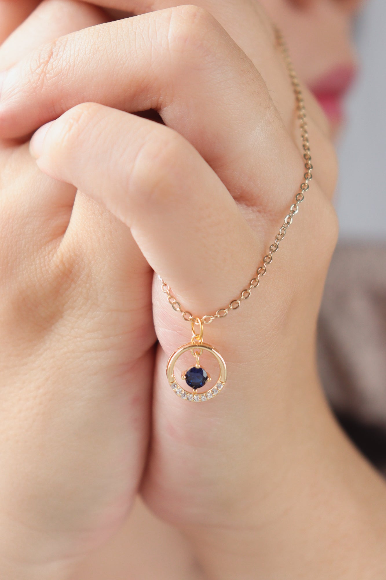 Petite Blue Gold Necklace