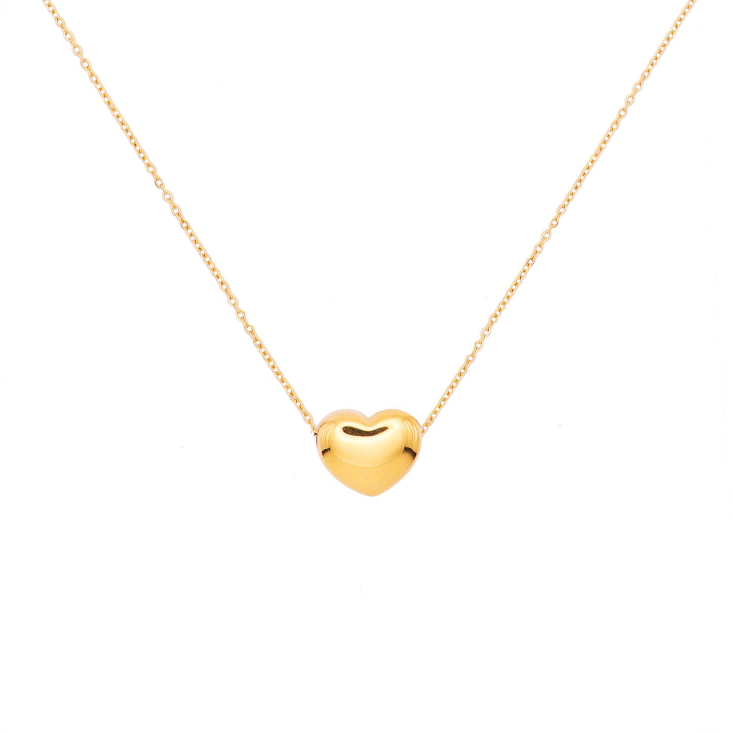 Stole My Heart Gold Titanium Necklace