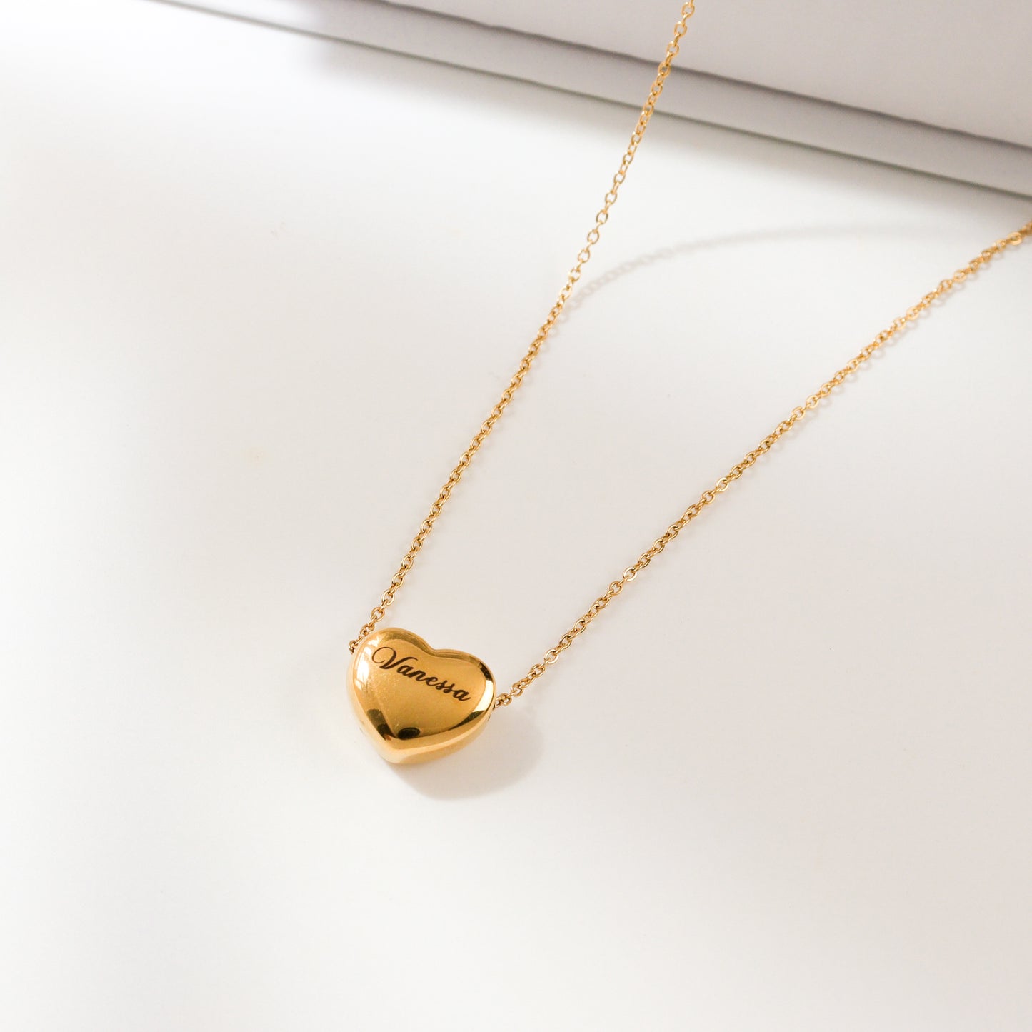 Stole My Heart Gold Titanium Necklace