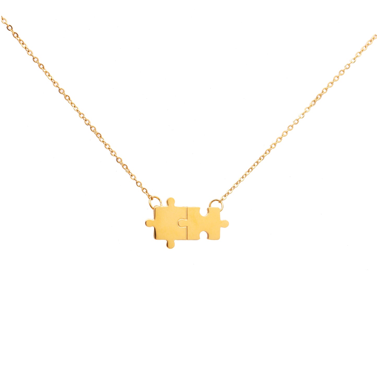 Puzzle Affection Gold Titanium Necklace