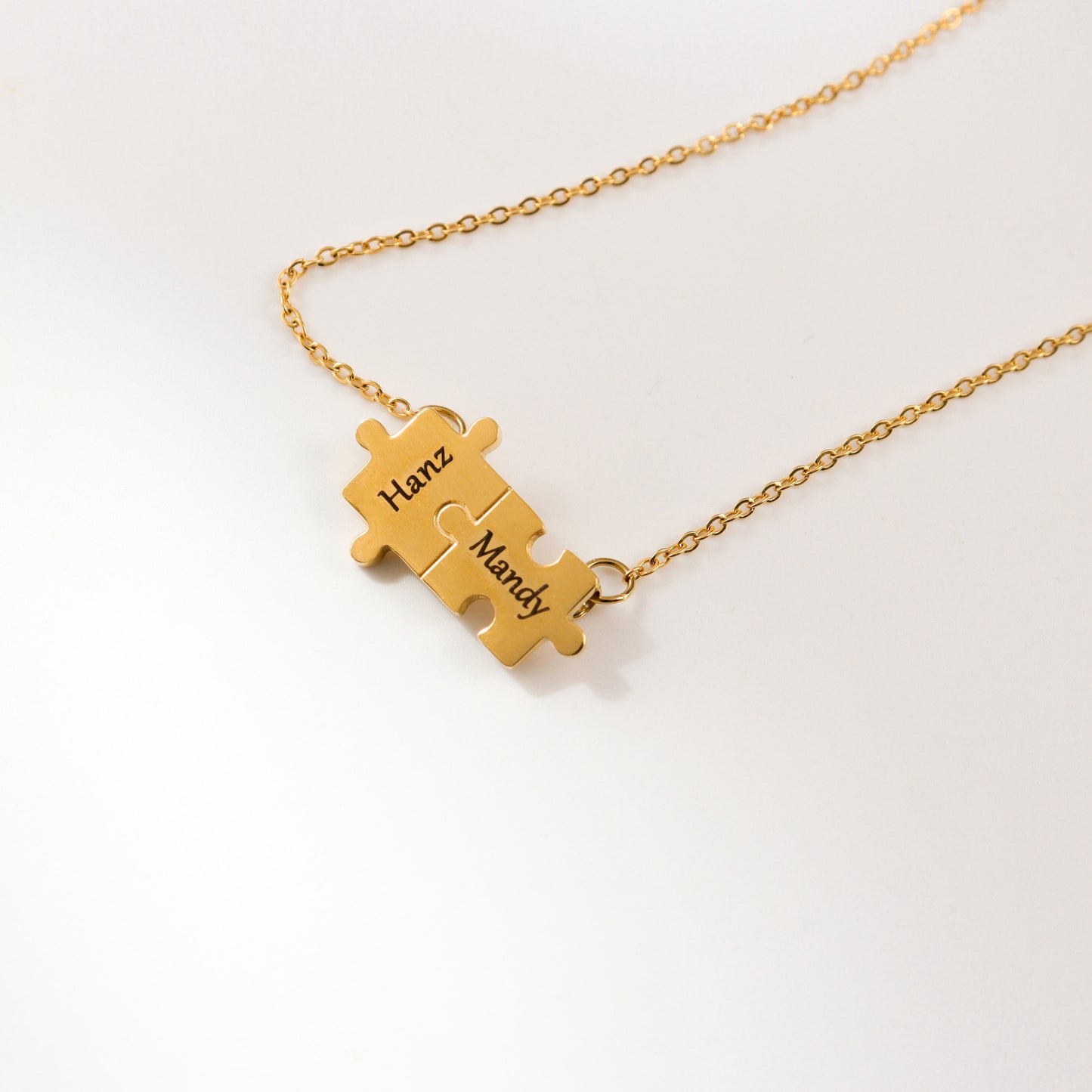 Puzzle Affection Gold Titanium Necklace