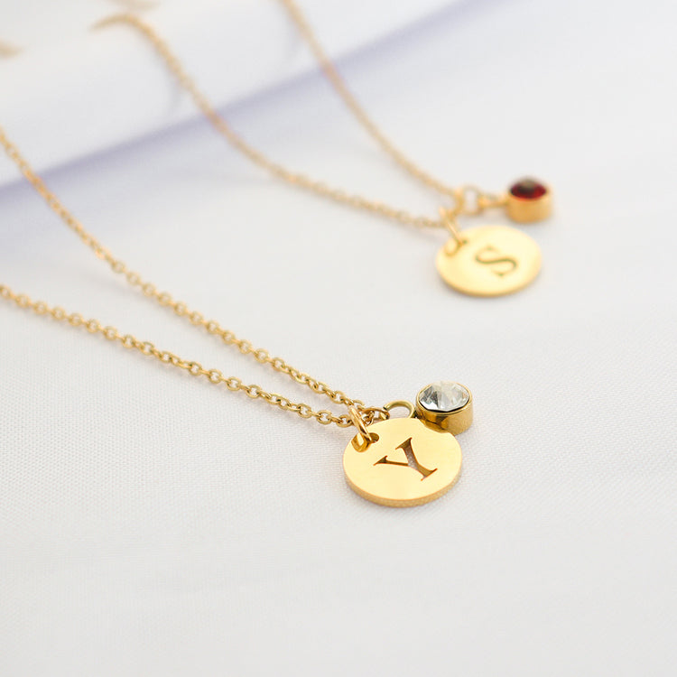 Personalized Initial and Birthstone