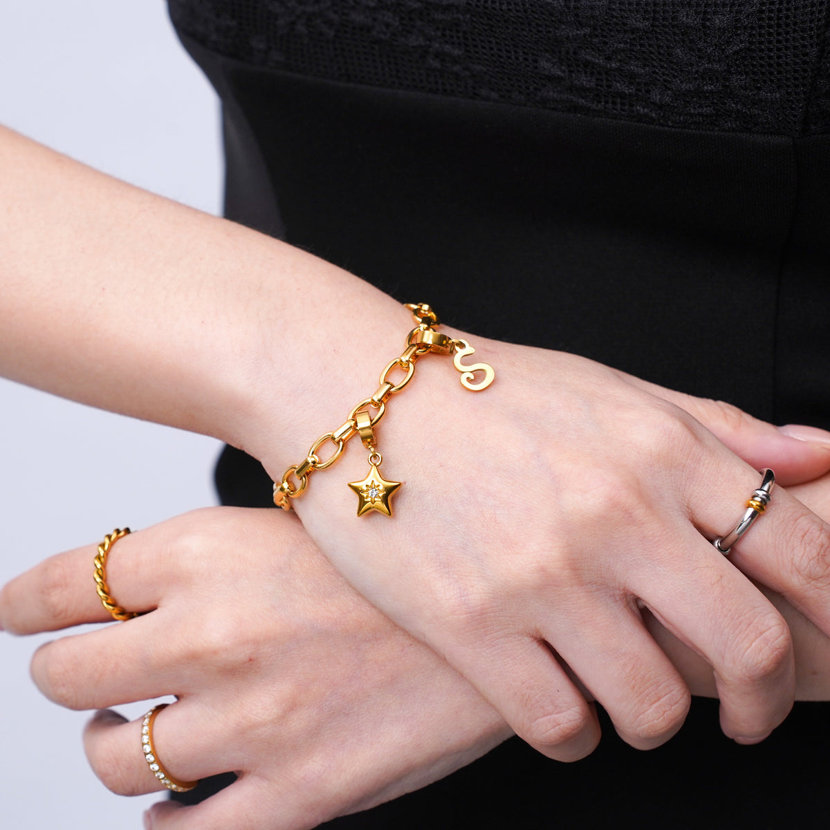 Alphabet Gold Clip On Charm