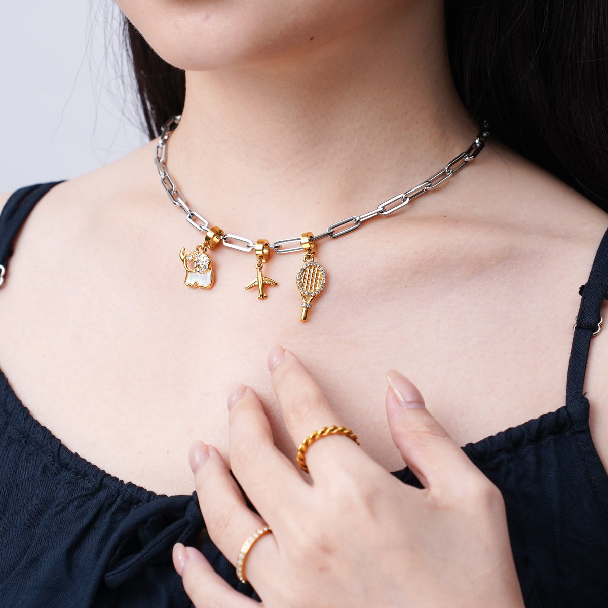 Thick Paperclip Chain Silver Necklace