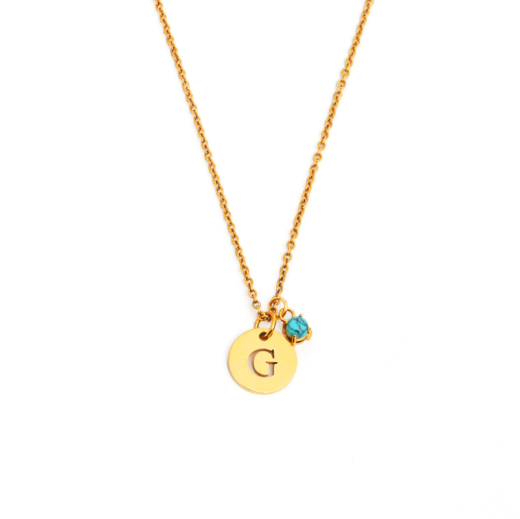 Personalised Birthstone and Initial Necklace