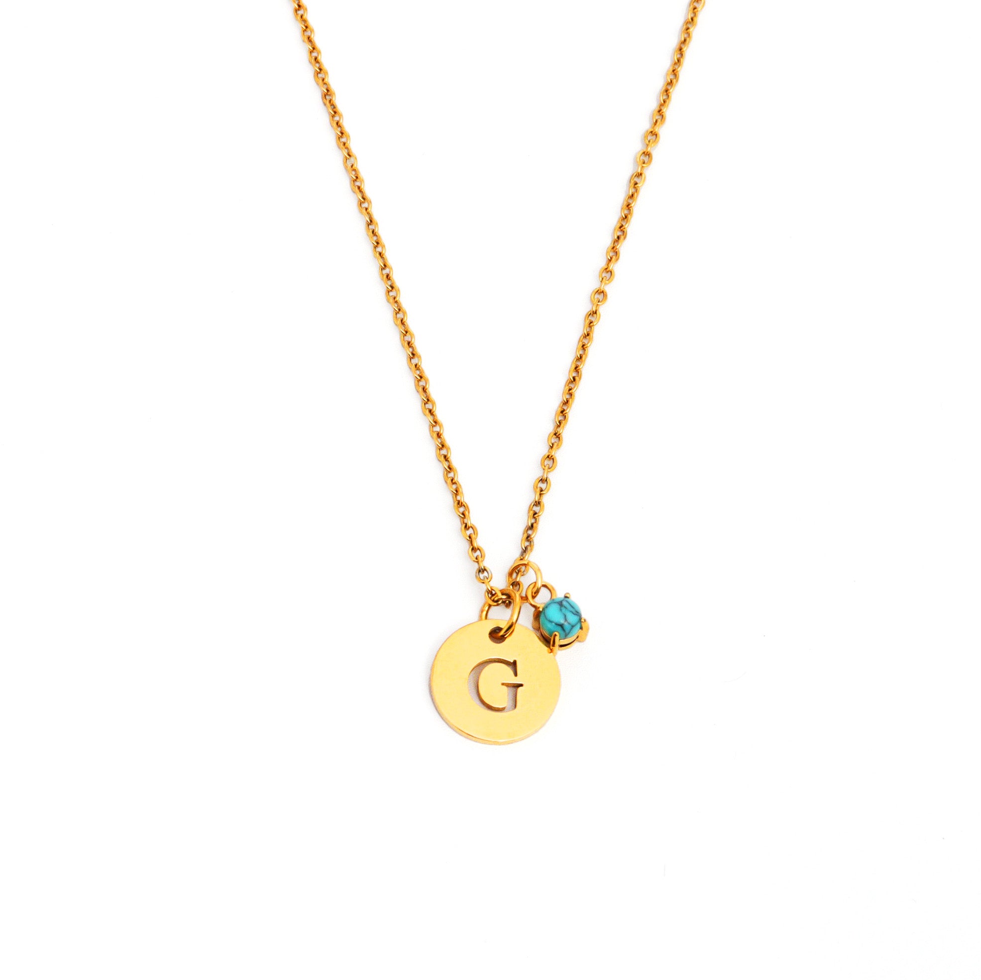 Personalised Birthstone and Initial Necklace