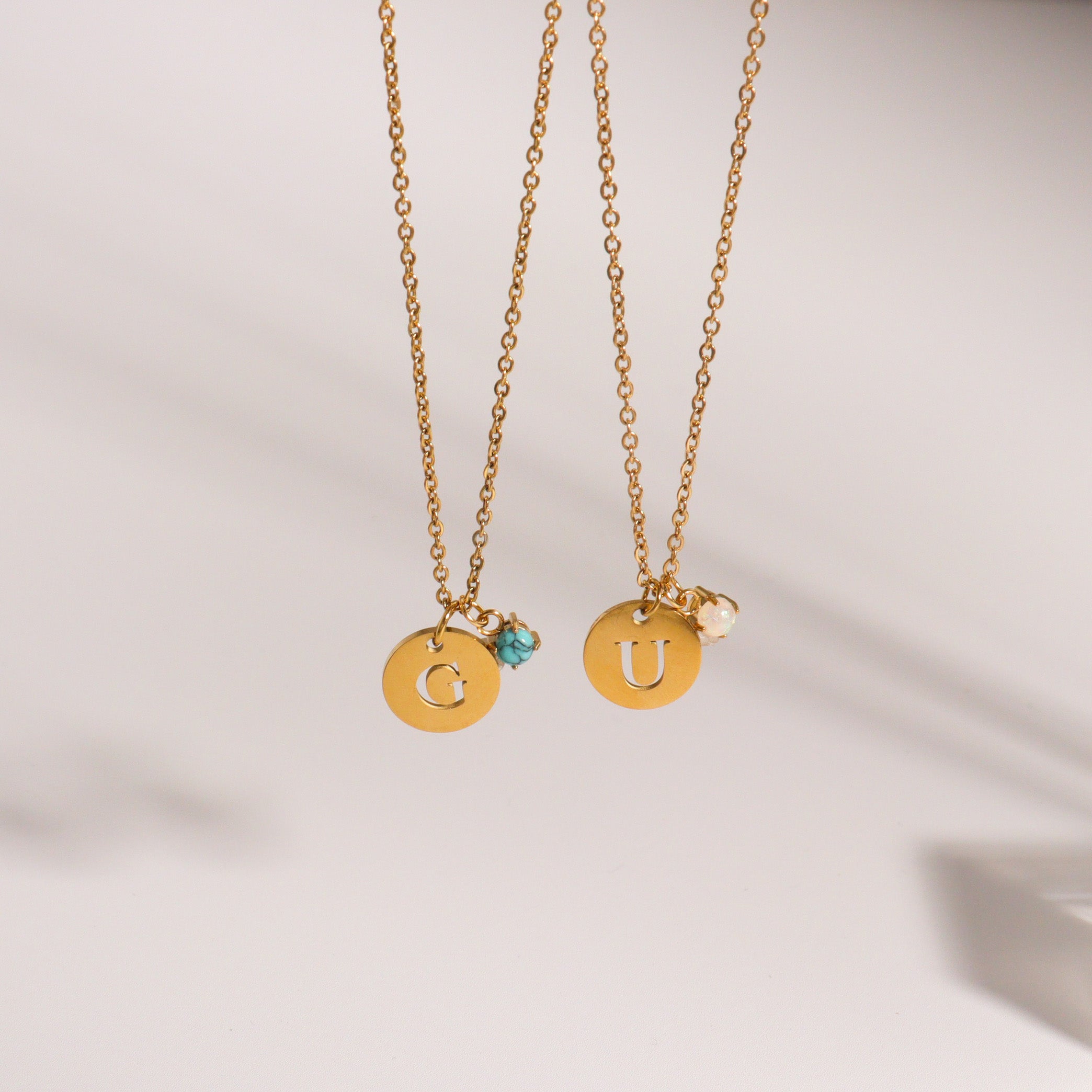 Personalised Birthstone and Initial Necklace