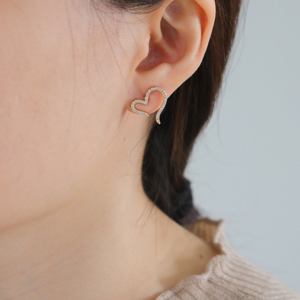 Big Heart Cubic Earrings