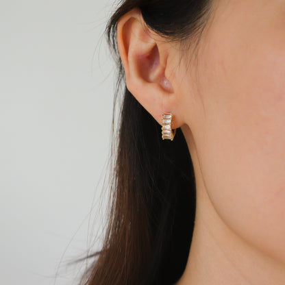 Ella Cubic Huggies Earrings