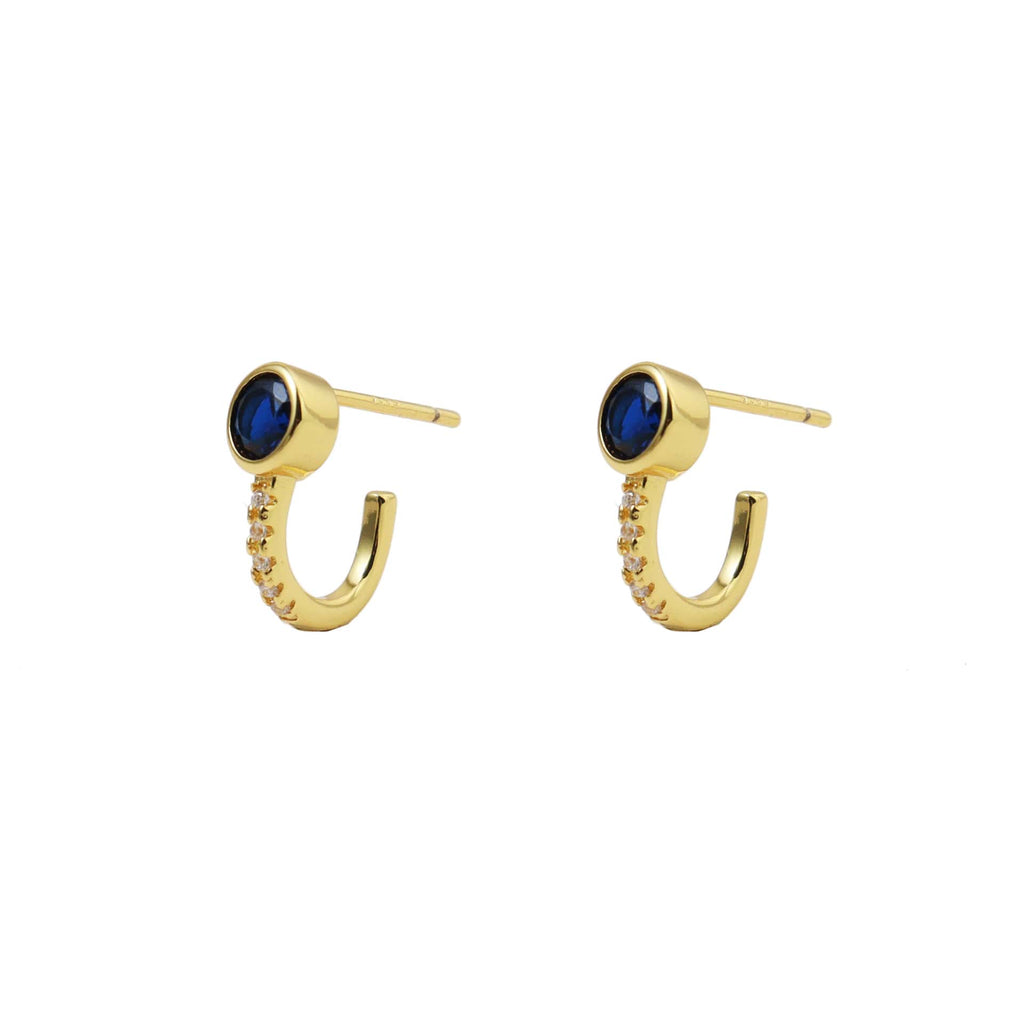 Blue Gem Twist Earrings