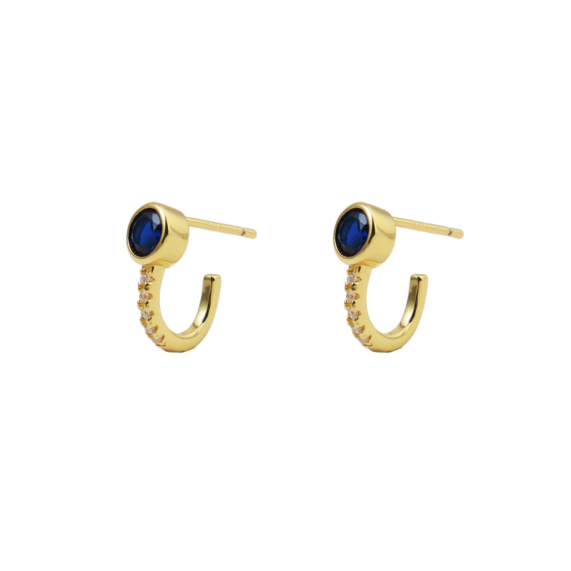 Blue Gem Twist Earrings